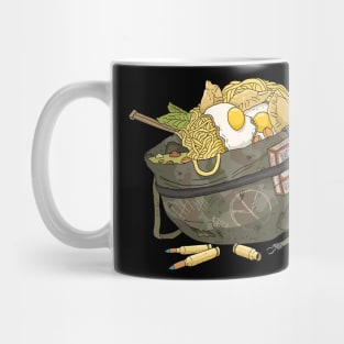 vietnam war helmet with food. Mug